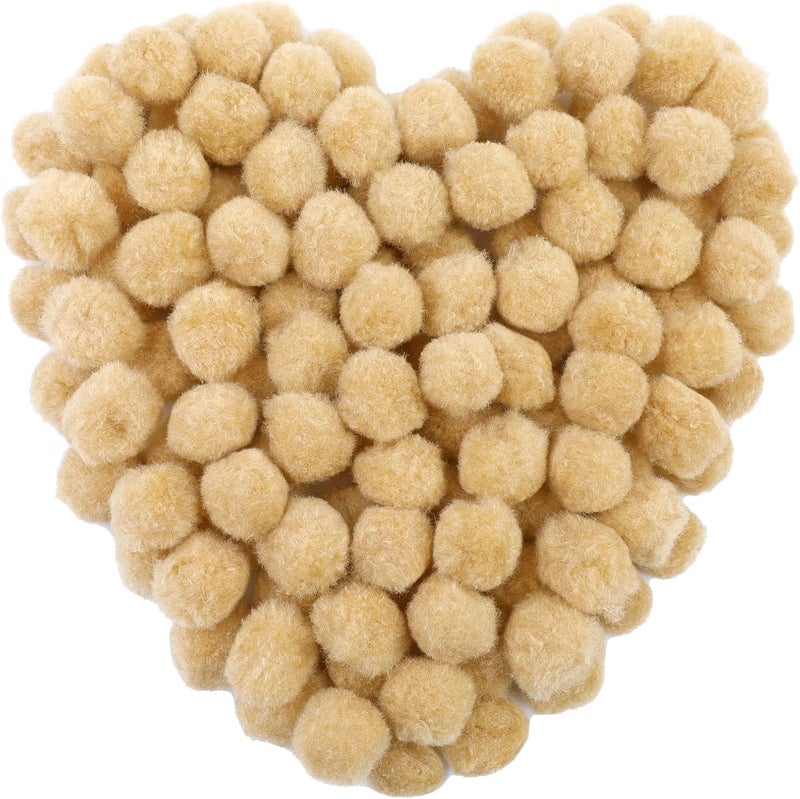 MORFEN 150 Pcs Pom Poms, 1 Inch Bright Beige Craft Pom Poms, Fuzzy Pompom Puff Balls, Small Pom Pom Balls for DIY Arts, Crafts Projects, Home Decorations - Image 1